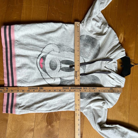 Disney Parks MICKEY MOUSE women’s medium Gray Hooded Hoodie Sweatshirt - Picture 9 of 9